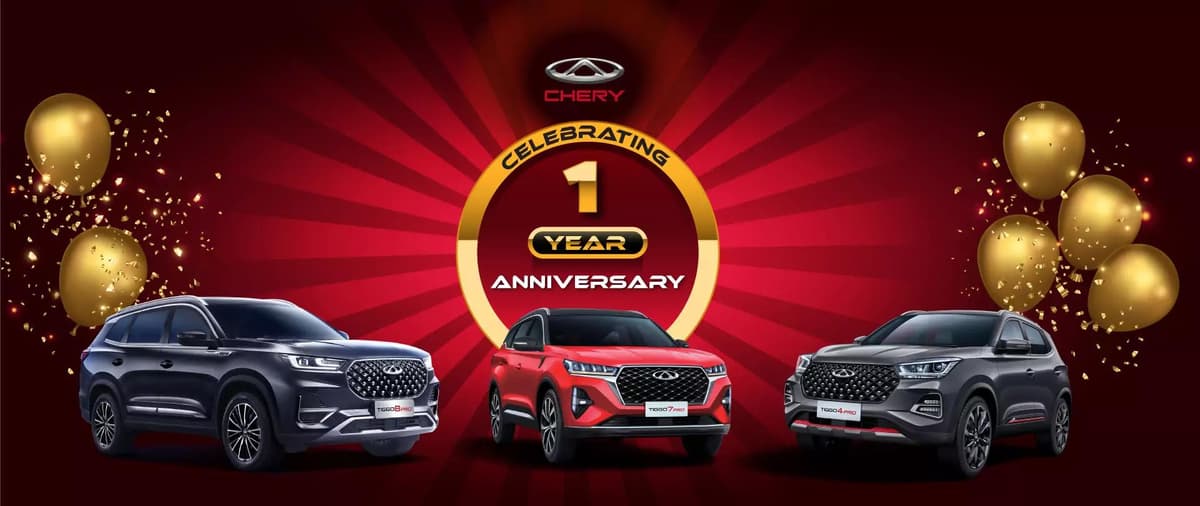 Chery is celebrating its first year in South Africa with a range of special deals and rewards to current and potential customers.